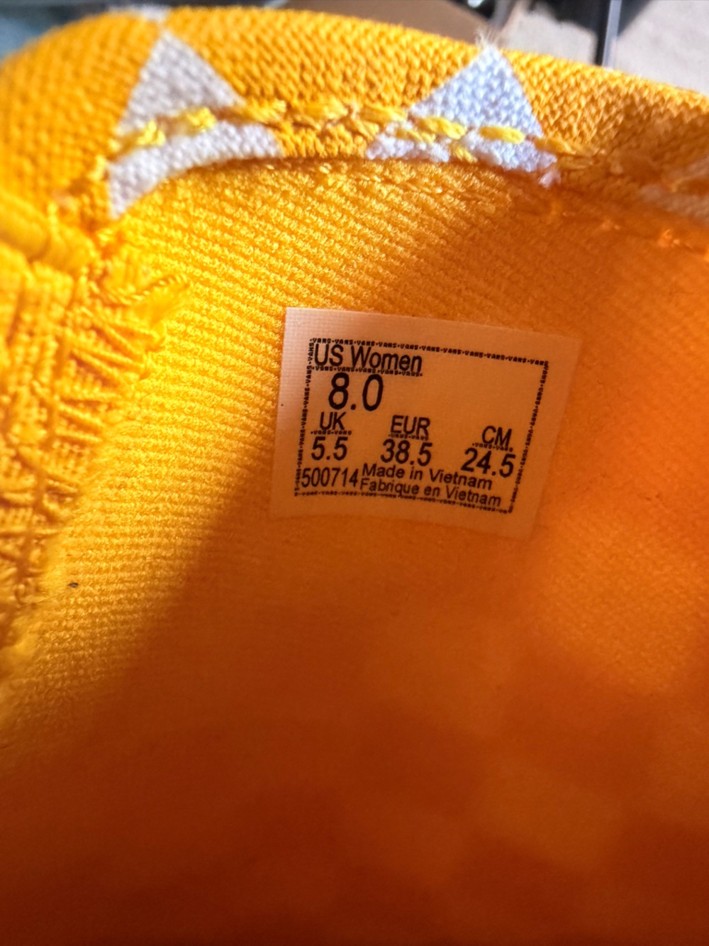 Vans Checkerboard Slip-On Sneakers in Yellow and White - Picture 6 of 6